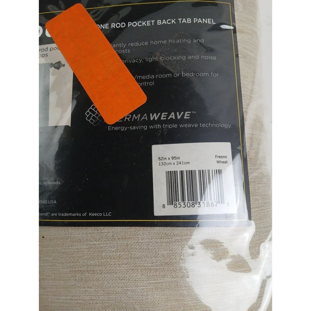 NEW Eclipse Blackout 52 x 95 Grommet single curtain panel 'Freshno Wheat' #CT120
